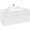 VILLEROY & BOCH Collaro závesná skrinka pod umývadlo na dosku (umývadlo v strede), 4 zásuvky, 1200 x 500 x 548 mm, White Matt, C07000MS