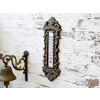 Chic Antique Bronzový antik liatinový teplomer s ornamentmi - 10*25 cm - Chic Antique