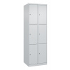 Skriňa uzamykateľná C+P Cabo-Plus, 2 oddelenia, 600 x 500 x 1850 mm, bledosivá