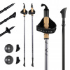 Nordic walkingové palice KADVA Aruku čierne 85-135 cm SYSTEM TWIST LOCK