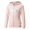 Dětská mikina Puma Essentials+ Logo - Velikost 152 – praktická mikina na zip s kapucí Puma v růžovém provedení a metalickým logem na hrudi.