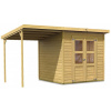 drevený domček KARIBU MERSEBURG 4 + prístavok 166 cm (68765) natur LG1751