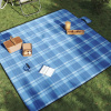 zahrada-XL Pikniková deka skladacia modrá kockovaná 200x200 cm zamat 4004208