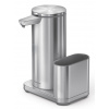 Dávkovač Simplehuman bezdotykový, mydla – 414 ml + držiak na hubku, nerez oceľ