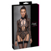 Cottelli LINGERIE Černé krajkové body s límečkem S