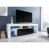 Cama Meble Tv stolík TORO 138, biely mat/čierny vysoký lesk/biely vysoký lesk