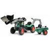Falk Falk Šliapací traktor Vintage 2054N s lyžicou, bagrom a prívesom, zelený FA2054N