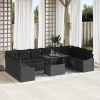 Sada zahradních pohovek 11 pcs Černá 100 x 55 x 73 cm Černá 3349079