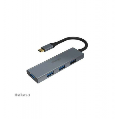 AKASA Hub USB-C 4x USB 3.0 port, hliník (AK-CBCA25-18BK)