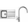 Set Sinks N71 (dřez Star 860 V 0,6mm, matný + baterie Vitalia Chrom - lesklý)