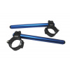 ACCOSSATO Aluminium-forged clip-ons ACCOSSATO with metal clamp composed of 2 half-rings 10 degrees inclination, blue