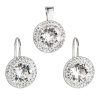 Súprava šperkov s kryštálmi Swarovski náušnice a prívesok biele okrúhle 39107.1