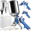 tectake 400495 striekacia pištoľ lakovacia hvlp sada 3ks v kufríku 0, 8mm / 1,3mm / 1,7mm - modrá