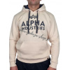 Alpha Industries Foam Print Hoody Jet Streem White pánska mikina Veľkosť: 3XL, Farba: béžová