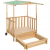 tectake 403239 hrací domeček s verandou a pískovištěm 106x105x137cm zelená