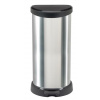 Kôš Curver® DECO BIN 40L, strieborný/čierný, na odpad
