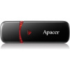 Apacer USB flash disk, 2.0, 64GB, AH333, čierny, červený, AP64GAH333B-1, s krytkou
