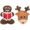 Xmas figure set - sada 2 vianočných hračiek sob a perníček, 8 cm, filc