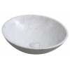 Sapho BLOK kamenné umývadlo na dosku priemer 42cm, biela carrara mat 2401-42
