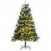 vidaXL Umelý výklopný vianočný stromček 150 LED a vločky snehu 120 cm - 274440-291168