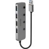 LINDY 43309 USB Hub 4 porty USB-A USB 3.0 5 GBit/s lze spínat jednotlivě šedá 4 Port USB 3.0 Hub mit Ein-/Ausschaltern