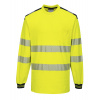PORTWEST HI-VIS PW3 T185 / Reflexné tričko, dl. rukáv - HV žltá/čierna XL