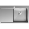 Mexen Exar, 1-komorový nerezový drez s odkvapkávačom, pravý, 780 x 480 mm, brúsená oceľ, 6434781010P-01