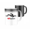 Magický keramický hrnček s potlačou I ❤ sushi