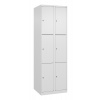 Skriňa uzamykateľná C+P Cabo-Plus, 2 oddelenia, 600 x 500 x 1850 mm, biela