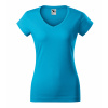 Malfini Tričko dámske FIT V-NECK 162 Farba: Tyrkysová, Veľkosť: 2XL