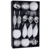 Gule MagicHome Vianoce, set, 16 ks, bielo - strieborné, na vianočný stromček, 8-15 cm