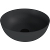 Polysan BANERA ROUND umyvadlo na desku, litý mramor, průměr 39cm, antracit mat