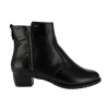 Dámské zimní kotníkové boty kožené De Plus 9596-K-4006 - black F-382 černé zateplené na široké chodidlo - 40