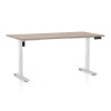Rauman Výškovo nastaviteľný stôl OfficeTech B, 160 x 80 cm, biela podnož, dub
