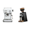 Ascaso Dream ONE, Cloud White + Eureka Mignon Single Dose PRO, Black & Oak