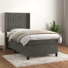 vidaXL Posteľný rám boxspring s matracom tmavosivý 90x200 cm zamat