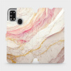 Flipové pouzdro Mobiwear - Samsung Galaxy M21 - VP32S Růžový a zlatavý mramor (Knížkové flip pouzdro, obal, kryt na mobil Samsung Galaxy M21 - VP32S Růžový a zlatavý mramor, materiál Umělá kůže + TPU