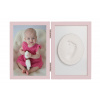 Baby Odtlačok - Dvojitý rámček s modelínou pre odtlačok ručičky alebo nožičky, ružový