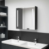 vidaXL LED kúpeľňová zrkadlová skrinka žiarivá čierna 62x14x60 cm - Čierna - 20947-162488