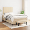 vidaXL Boxspring posteľ s matracom krémový 120x200 cm látka - Krémová - 56799-11803