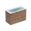 Geberit Selnova Square - Umývadlová skrinka 64x99x48 cm, s umývadlom, 2 dvierka, orech hickory 501.262.00.1