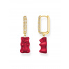 Thomas Sabo CR727-414-10 Gold-plated single creole with red gold bear in midi version