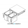 Smetný kôš STARAX, šírka skrinky 600 mm (nádoby 2x 24 L, celovýsuv Blum)