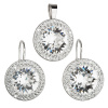 Súprava šperkov s kryštálmi Swarovski náušnice a prívesok biele okrúhle 39108.1