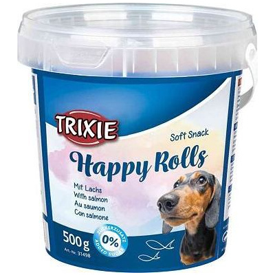 Trixie Soft Snack Happy Rolls - tyčinky s lososem, kyblík 500 g