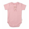 Baby Nellys Dojčenské rebrované body s gombíkmi kr. rukáv Girl púdrové