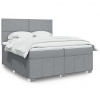 Box spring postel s matrací světle šedá 200 x 200 cm textil Šedá 3294068