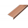 AP5 schodová lišta samolepiaca B, hliník+fólia orech sv., v: 10 mm, š: 25 mm, d: 0,9 m