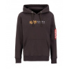 Alpha Industries Label Hoody pánska mikina Hunter Brown Veľkosť: L, Farba: hnedá, piesková