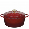 Litinový hrnec kulatý Provence 24 cm tmavě červený - Küchenprofi Solingen (Litinový Hrnec na pečení Provence kulatý 24 cm tmavě červený - Küchenprofi Solingen)
